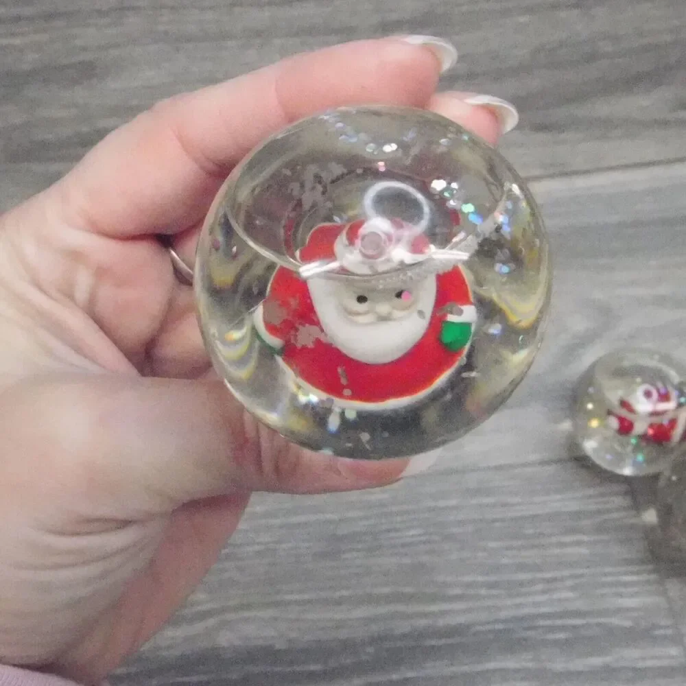 Christmas Santa Snow Globe Wine Bottle Topper Cork Savers Lighted Holiday Party